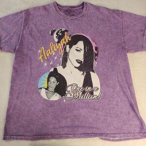 Aaliyah Purple Tshirt With Graphics One In a Million Size XL New Without Tags